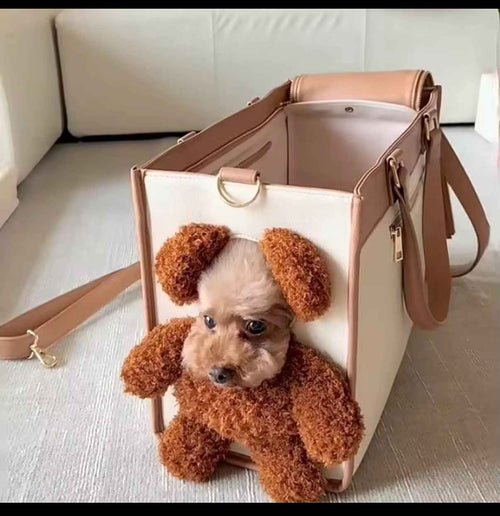 Peek-a-Boo Dog & Cat Purse for Small/Medium Pets – Travel Carrier with Leash Clip & Peek Window Viral on TikTok!